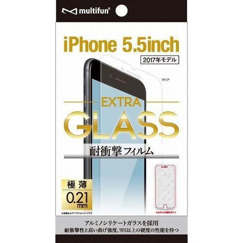 マルティファン 2017 iPhone 8 Plus用 EXTRA GLASS 耐衝撃フィルム BL-PF17-CL 代引不可｜recommendo