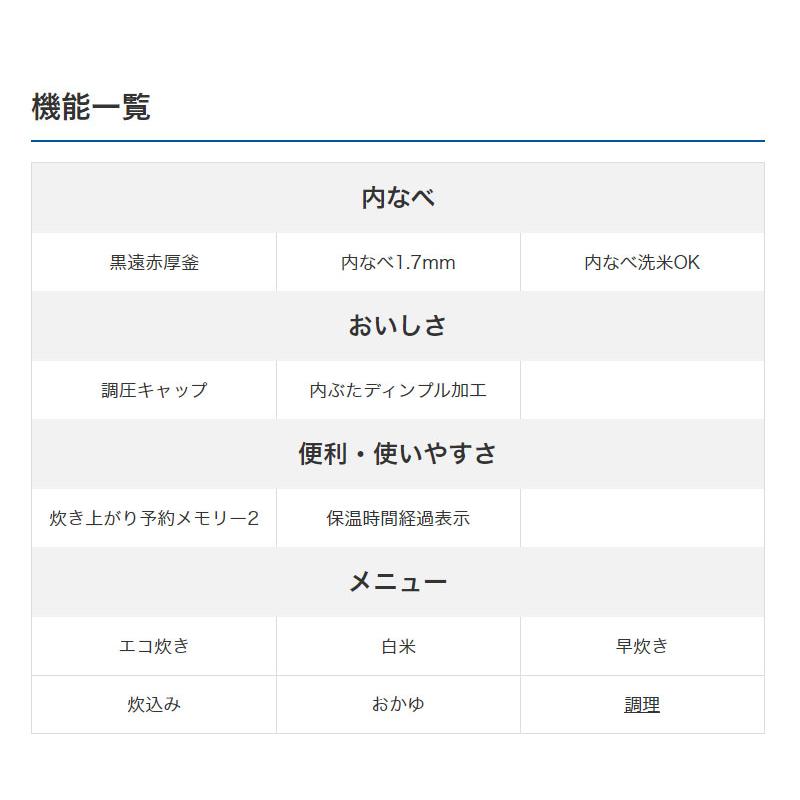 タイガー魔法瓶 マイコン炊飯ジャー 炊きたて 1升 JBH-G181W 炊飯器 マイコン式 炊飯器 お釜 黒遠赤厚釜 エコ炊き レビュー&報告で米2合｜recommendo｜04