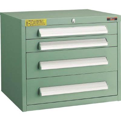 TRUSCO WLVR型キャビネット 500X412XH420 引出4段 GN WLVR422