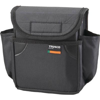 TRUSCO 小型腰袋 二段フタ付 ブラック TC-52BK 工具箱・ツールバッグ・ツールホルダ・バッグ｜recommendo