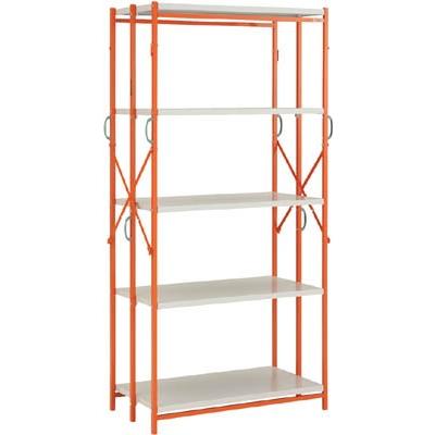 TRUSCO ワンタッチラックW915XD450XH1805 5段 白Xオレンジ TR6345W