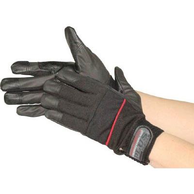おたふく ピーユー・キングプラス ブラック×レッド Ｌ K-37-BK RE-L 作業手袋・合成皮革・人工皮革手袋