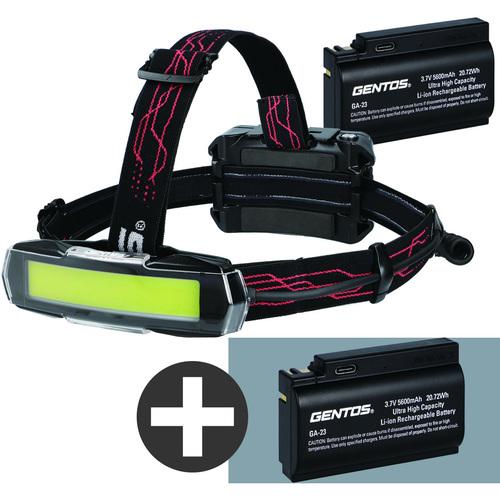 【バッテリー1個プレゼント】 ヘッドライト	GH-280RG GENTOS ジェントス Gシリーズ 充電池+1個セット GH-280RG-SET ハイブリッド式LEDヘッドライト【送料無料】 バッテリー1個プレゼント ヘッドライト GH-280RG GENTOS ジェントス G