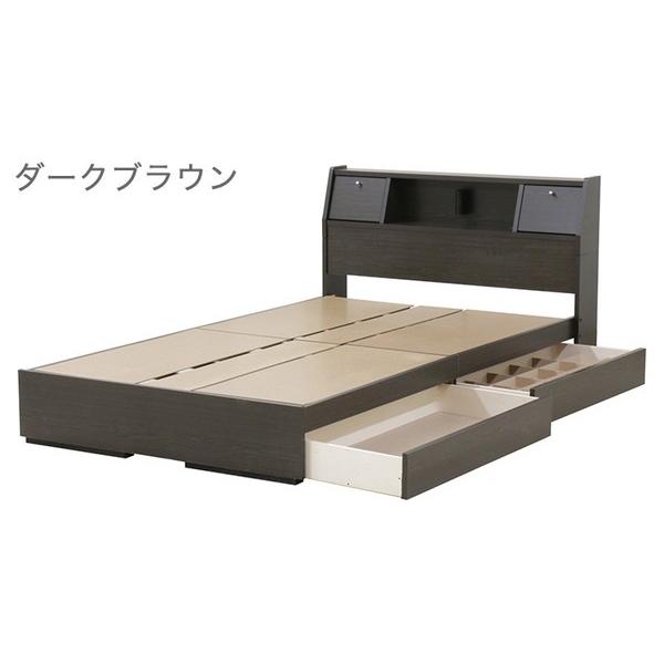 日本製 仕切り付き 引出し付き ベッド フレーム + 日本製 ラテックス ポケットコイル マットレス ダブル 純国産 コンセント 照明 北欧 代引不可_4