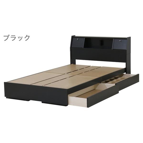 日本製 仕切り付き 引出し付き ベッド フレーム + 日本製 ラテックス ポケットコイル マットレス ダブル 純国産 コンセント 照明 北欧 代引不可_5