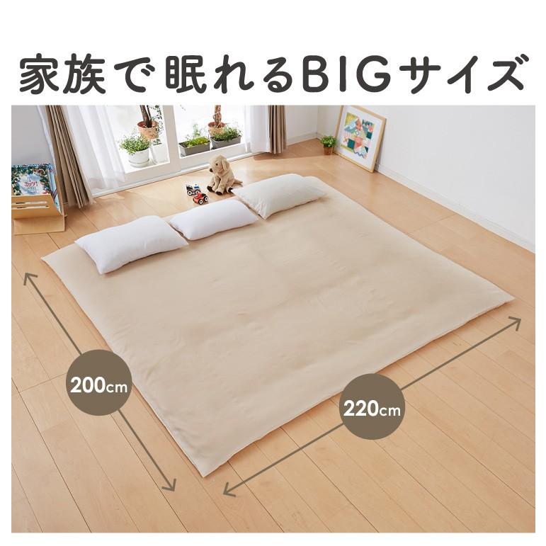 敷布団 普通サイズ100x200cm カバー付き リコメン堂 敷き布団 ファミリー 3人用 220×200 カバー付き カバー2枚
