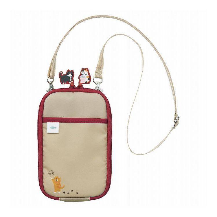 LIHIT LAB. にゃんシーン ショルダーポーチ ビスケットベージュ