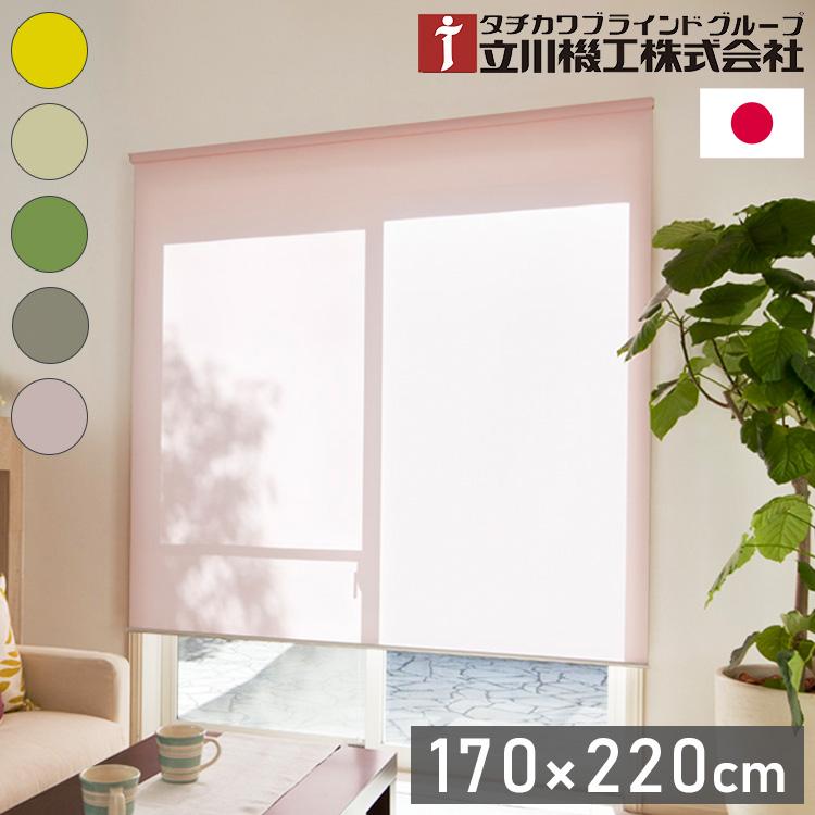 立川機工 2級遮光 ロールスクリーン 幅170cm 高さ220cm ティオリオ