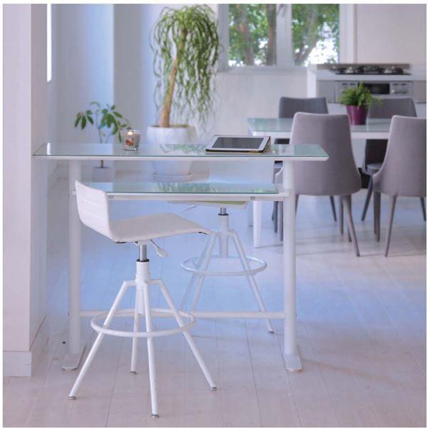 あずま工芸 TOCOM interior（トコムインテリア） カウンターテーブル 幅120cm ガラス天板 ホワイト GCT-2511（代引不可） あずま工芸 TOCOM interior（トコムインテリア） カウンターテーブル