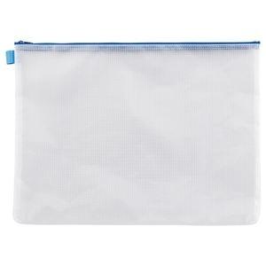 （まとめ） TANOSEE メッシュケース B4 タテ305×ヨコ410mm 青 1枚 〔×10セット〕 代引不可