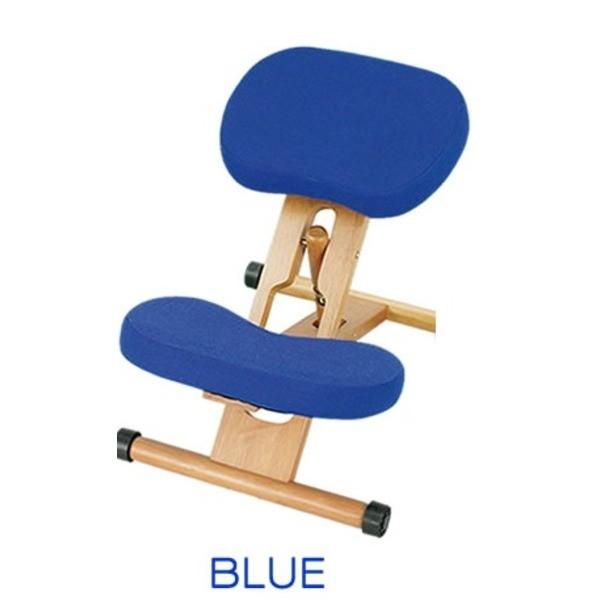 プロポーションチェア/姿勢矯正椅子 〔ブルー〕 木製 座面高さ調整可