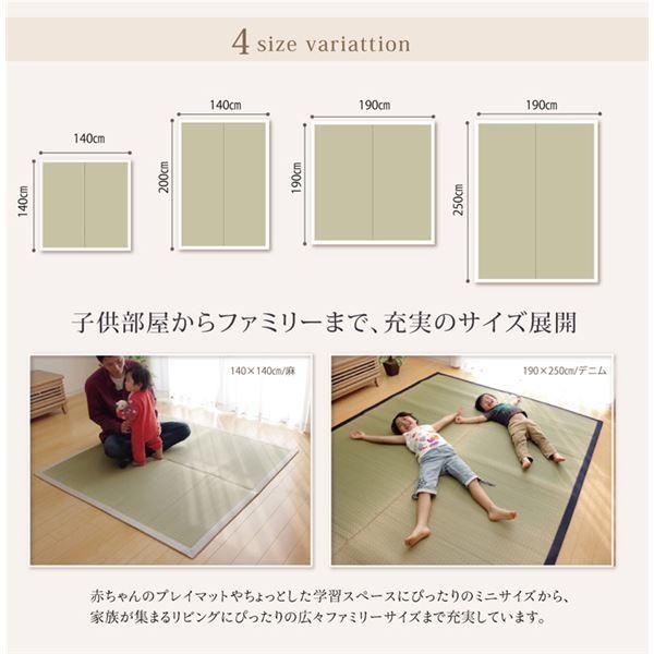 純国産 い草ラグカーペット 『F）MUKU』 約140×200cm（デニム） 代引不可_4