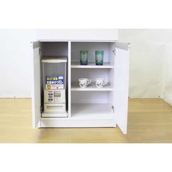 レンジ台(キッチン収納) 1型 幅60cm スライドレール/二口コンセント