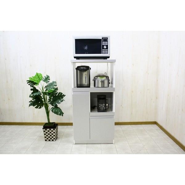 レンジ台(キッチン収納) 2型 幅60cm スライドレール/二口コンセント