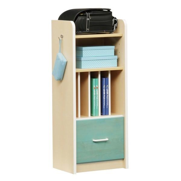 ランドセルラック(子供部屋家具/収納ラック) 幅44cm 木製(天然木) 引き出し収納付き 日本製 ナチュラル 〔ANJU〕あんじゅ 〔完成品〕 代引不可