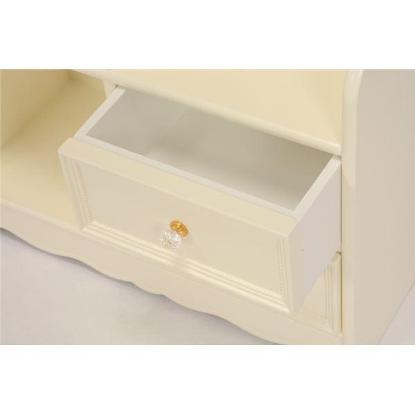 ランドセルラック(子供部屋家具/収納棚) 幅68.5cm 木製 引き出し収納付き ホワイト(白) 代引不可の画像