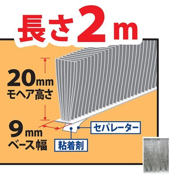 10パック入り〕 ジャンボ モヘア/隙間テープ 〔ロングタイプ/毛 10パック入り〕 ジャンボ モヘア/隙間テープ 〔ロングタイプ/毛
