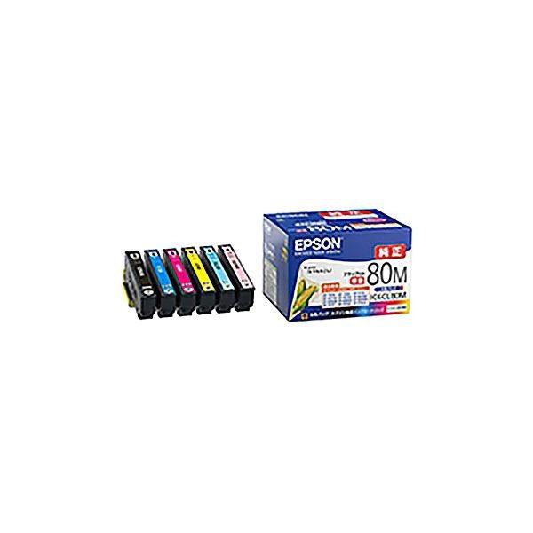 (業務用3セット) 〔純正品〕 EPSON エプソン インクカートリッジ/トナーカートリッジ 〔IC6CL80M 6色パック〕 黒のみ増量/80L 代引不可