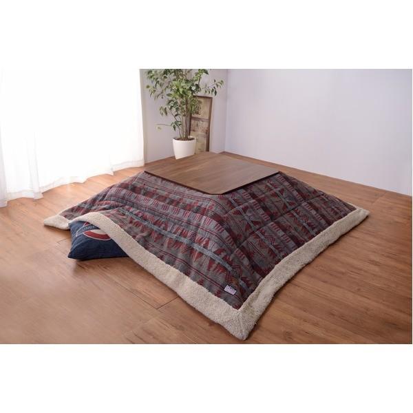 木目調こたつテーブル/ローテーブル 本体 〔正方形 幅75cm×奥行75cm〕 木製 代引不可の画像