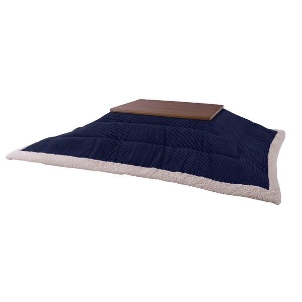 薄掛けこたつ布団/こたつ掛け布団 〔長方形 190cm×230cm〕 ネイビー 代引不可