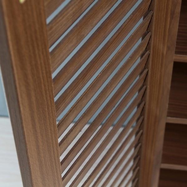 ルーバー シューズボックス/下駄箱 ワイドタイプ 〔ブラウン 幅90.5cm