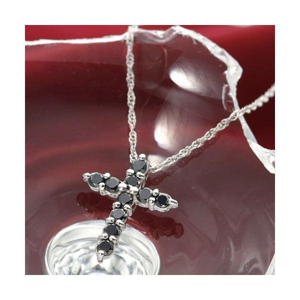 K18 0.3ctブラックダイヤモンドクロスペンダント 代引不可