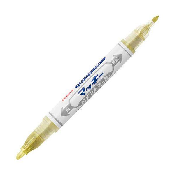 （まとめ） ゼブラ マッキーペイントマーカー細字+極細 金 YYTS20-GO 1本 〔×30セット〕 代引不可の画像