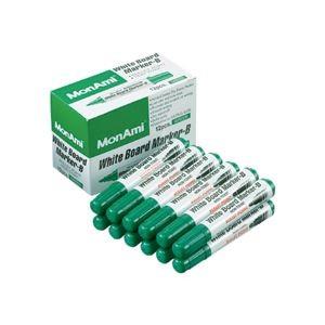 （まとめ） モナミ ホワイトボードマーカーB 丸芯緑 10504 1セット（12本） 〔×10セット〕 代引不可