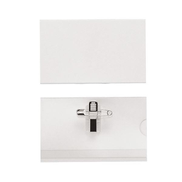 ライオン事務器 名札 ハードタイプクリップ・安全ピン付 N-31K 1セット（50個） 代引不可