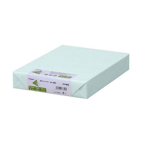 （まとめ）長門屋商店 Color Paper A4厚口 水 ナ-3360 1冊(500枚) 〔×3セット〕 代引不可