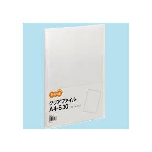 （まとめ）TANOSEE クリアファイル A4タテ30ポケット 背幅17mm クリア 1冊 〔×30セット〕 代引不可