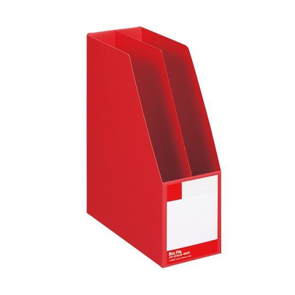 （まとめ）ライオン事務器 ボックスファイル 板紙製A4タテ 背幅105mm 赤 B-880S 1冊 〔×5セット〕 代引不可