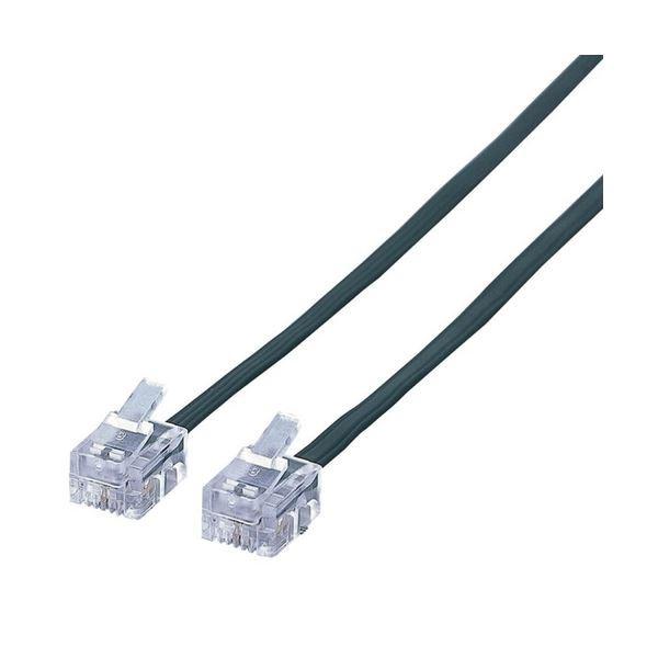 （まとめ）エレコム スリムモジュラケーブル6極4芯 ブラック 1m MJ-1BK 1本〔×10セット〕 代引不可