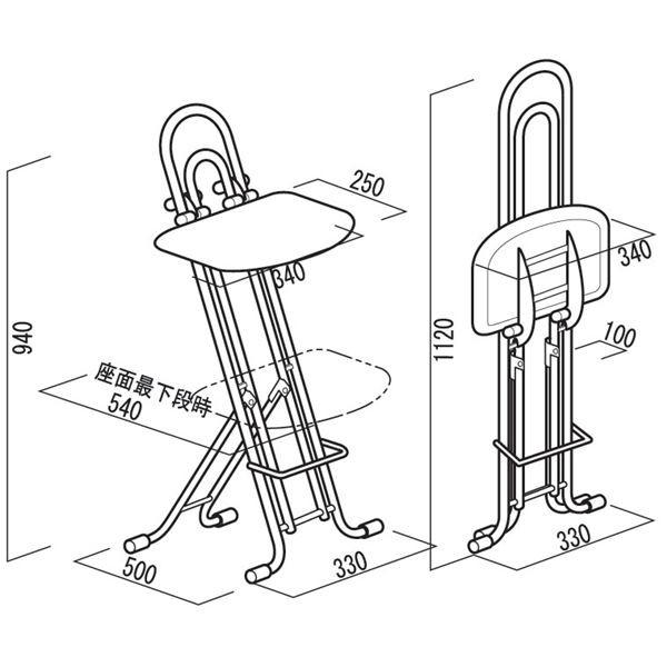 シンプル 折りたたみ椅子 〔ブラック×ブラック 幅330mm〕 日本製 スチールパイプ LP-800 『ジャンボベストワークチェア』 代引不可｜recommendo｜06