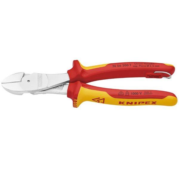 KNIPEX（クニペックス） 7406-200TBK 絶縁強力斜ニッパー 落下防止（BK） 代引不可