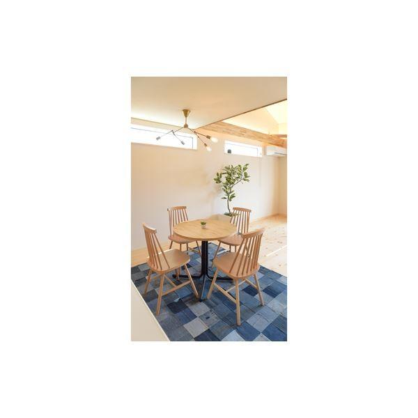 カフェテーブル/サイドテーブル 〔ナチュラル 幅80cm〕 円形 スチール 『ダリオ』 〔リビング ダイニング 店舗〕 代引不可