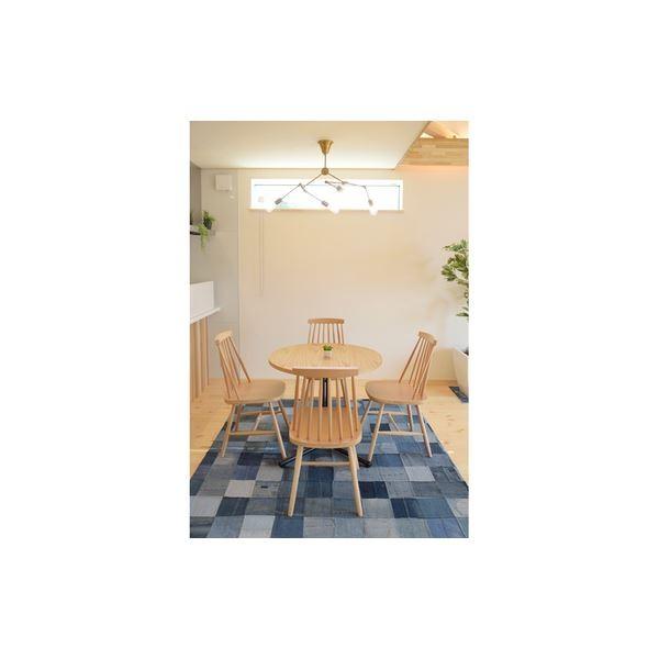 カフェテーブル/サイドテーブル 〔ナチュラル 幅80cm〕 円形 スチール 『ダリオ』 〔リビング ダイニング 店舗〕 代引不可