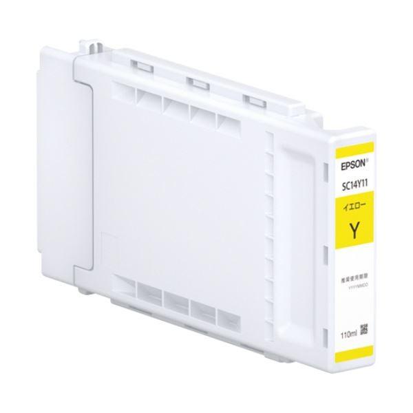 まとめ）エプソン インクカートリッジ イエロー110ml SC14Y11 1個〔×3 