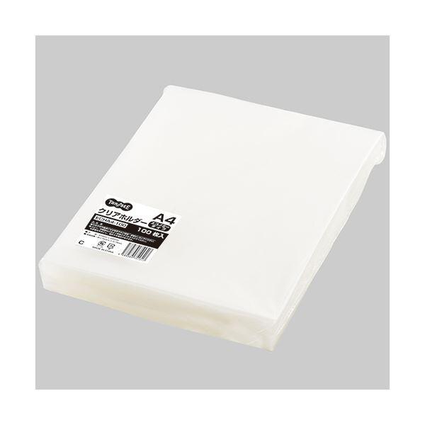 (まとめ）TANOSEE クリアホルダーエコノミータイプ A4 厚さ0.15mm 1セット(600枚:100枚×6パック)〔×3セット〕 代引不可の画像
