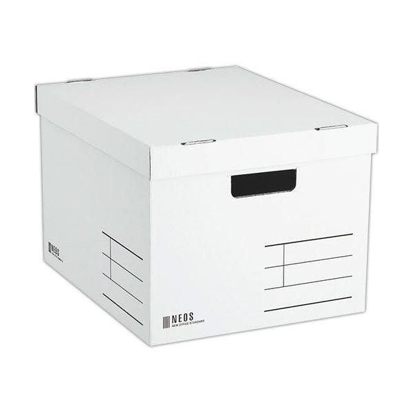(まとめ）コクヨ 収納ボックス（NEOS）Lサイズ フタ付き ホワイト A4-NELB-W 1セット（10個）〔×3セット〕 代引不可