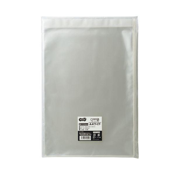 (まとめ）TANOSEE CPP袋 A4ワイド用フタ・テープ付 240×330+40mm 100枚入×5パック〔×3セット〕 代引不可
