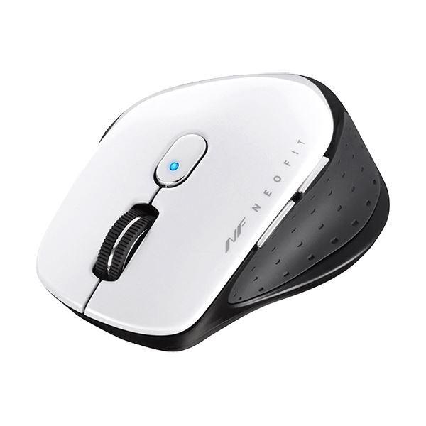 (まとめ) バッファロー 無線 BlueLED5ボタン ネオフィットマウス Mサイズ ホワイト BSMBW510MWH 1個 〔×5セット〕 代引不可