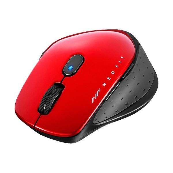 (まとめ) バッファロー 無線 BlueLED5ボタン ネオフィットマウス Mサイズ レッド BSMBW510MRD 1個 〔×5セット〕 代引不可