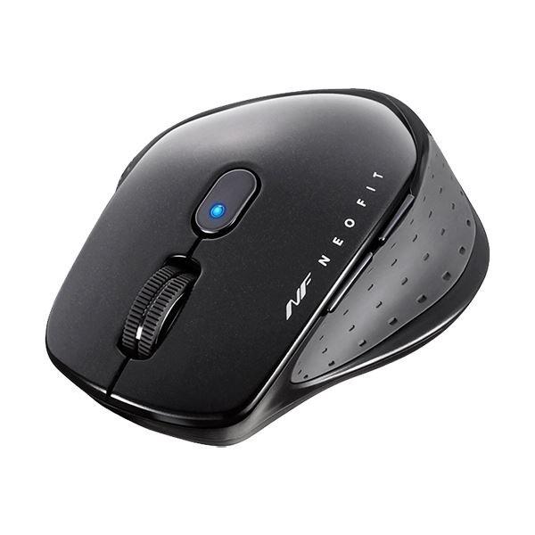 (まとめ) バッファロー 無線 BlueLED5ボタン ネオフィットマウス Mサイズ ブラック BSMBW510MBK 1個 〔×5セット〕 代引不可