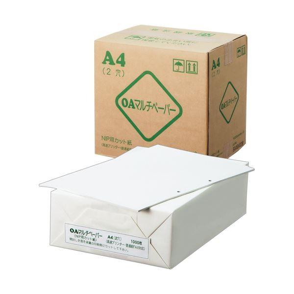 (まとめ) 日本製紙 OAマルチカットペーパー A4長辺 2穴 OAマルチ A4 2H 1箱(3000枚:1000枚×3冊) 〔×5セット〕 代引不可