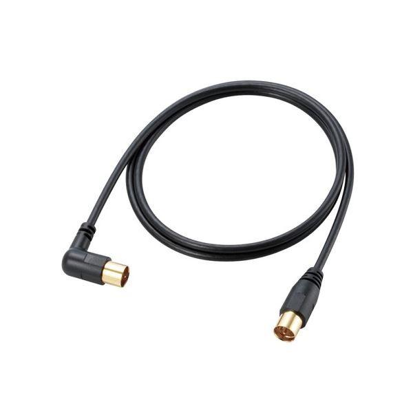 (まとめ) エレコム アンテナケーブルL型-ストレート 3m ブラック AV-ATLS30BK 1本 〔×10セット〕 代引不可の画像