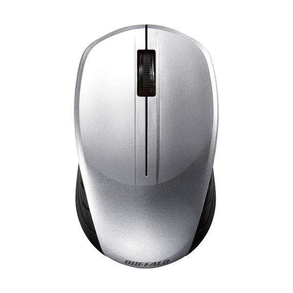 (まとめ) バッファロー 無線 BlueLED3ボタン スタンダードマウス シルバー BSMBW107SV 1個 〔×10セット〕 代引不可