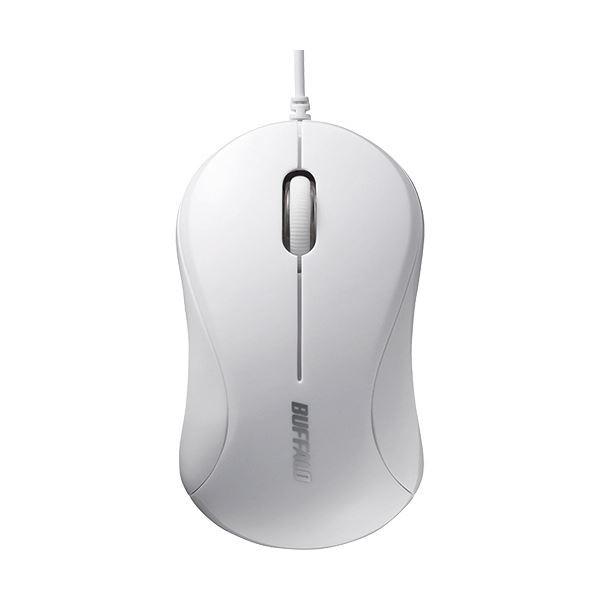(まとめ) バッファロー 有線PS2 光学式マウス3ボタンタイプ ホワイト BSMOP050WHZ 1個 〔×10セット〕 代引不可