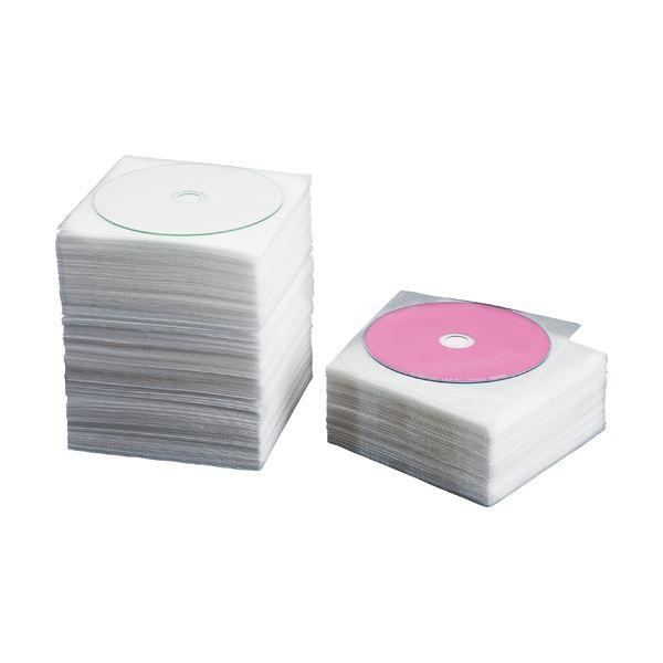 まとめ) TANOSEE CD・DVD不織布ケース両面2枚収納 1セット(500枚:100枚