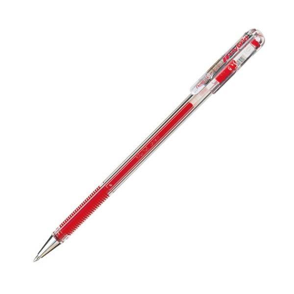 (まとめ) ぺんてる ゲルインクボールペン ハイブリッド 0.5mm 赤 業務用パック EK105-GB 1箱(10本) 〔×10セット〕 代引不可